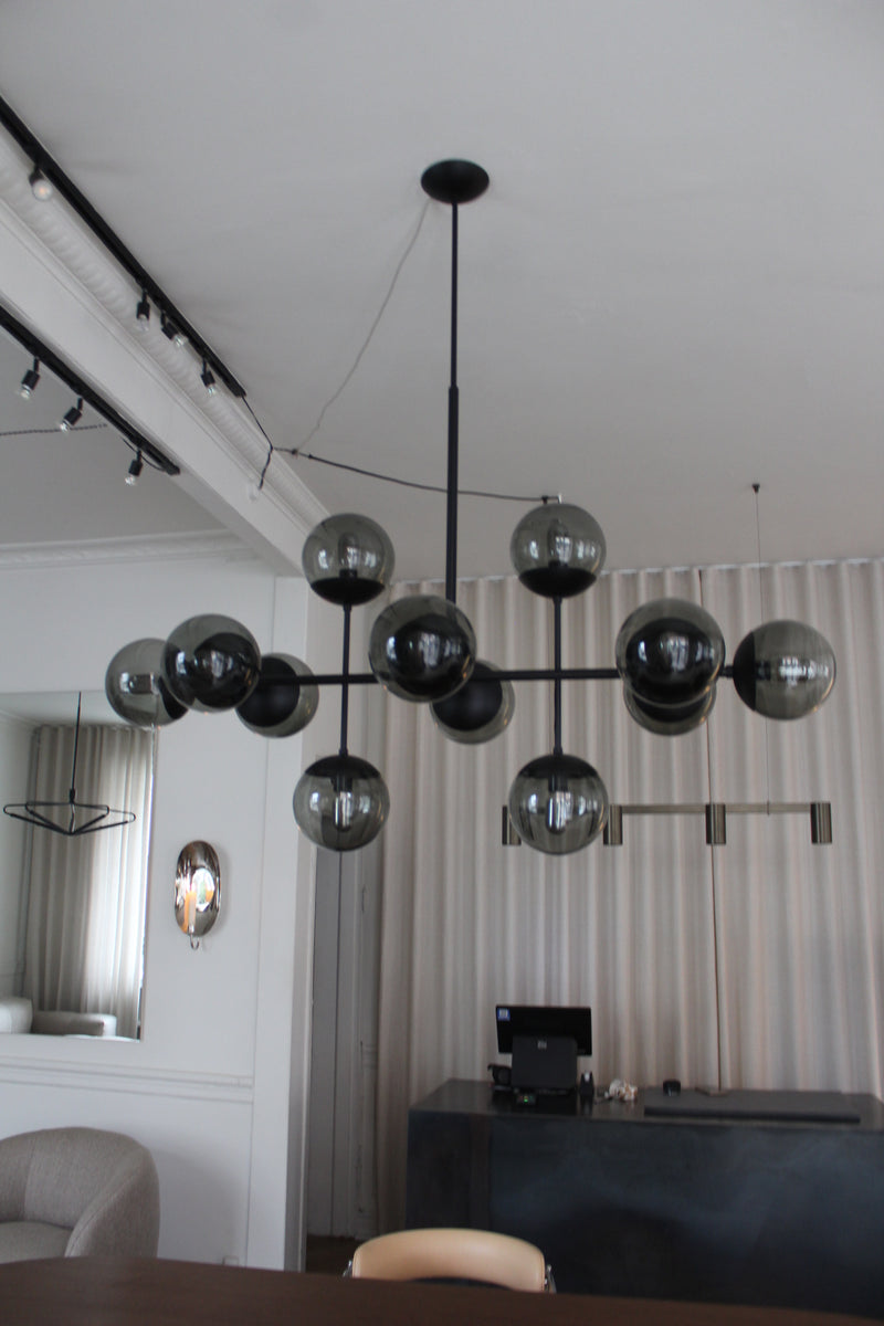 LOFTPENDEL MED 12 GLASKUPLER