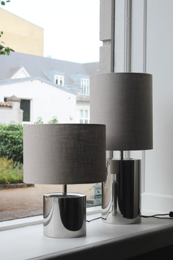 Krom bordlampe høj/lav